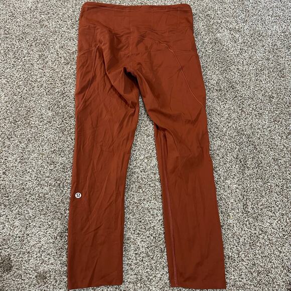 LULULEMON Women's Fast and Free High-Rise Crop 23" Size 8 In Dark Terracotta - Picture 2 of 13